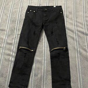 Black distressed boy jeans